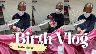 Male doctor helps to delivery the baby  birth vlog [upl. by Adnolehs]