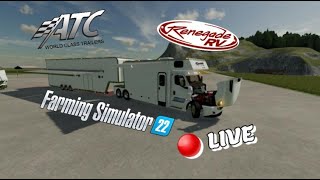 🔴LIVE FS22 Freightliner Cascadia Toter Home with Stacker Trailer [upl. by Soane]