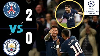 El Primer GOL de Messi en el PSG  Paris SG vs Manchester City 20 Champions 2021🎙️ Mariano Closs [upl. by Abrahams]