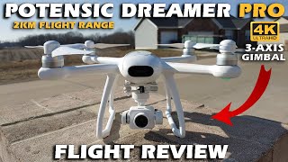 Potensic Dreamer Pro Brushless GPS Drone with 3axis Gimbal Flight Review [upl. by Vareck]