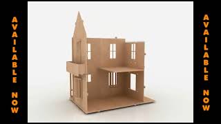 wood toy Doll House pattern for laser cutting CNC Router or scroll saw [upl. by Bor]