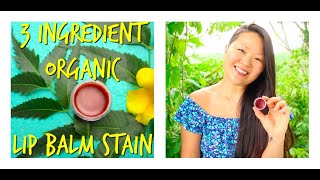 Easy 3 Ingredient Tinted Lip Balm  Organic DIY Lip Stain [upl. by Aliekahs]