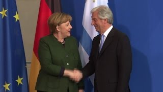 Merkel and Vazquez hope to advance EUMercosur talks [upl. by Nudnarb]