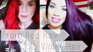 How To From RED Hair To VIOLET Hair♡ [upl. by Ybor]