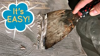 Easy DIY for Stripping Paint and Stain from Wood Furniture  Using Citristrip and Cling Wrap [upl. by Venterea963]