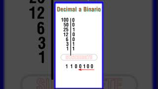 Convertir Decimal a Binario Shorts [upl. by Erual716]