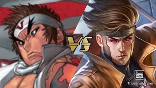 Jin Saotome vs Gambit Reaction One Minute Melee [upl. by Nospmoht]