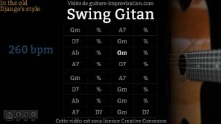 Swing Gitan 260 bpm  Gypsy jazz Backing track  Jazz manouche [upl. by Adebayo]