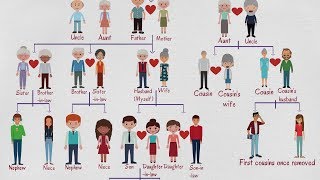 Family Tree Chart  Useful Family Relationship Chart  Family Words in English [upl. by Seidule]