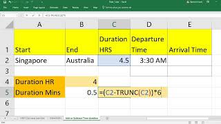 EXCEL How to get Arrival Time for given Departure TimeDeparture Time for given Arrival Time excel [upl. by Ahsaei]