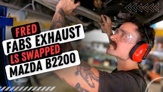 87 LS SWAPPED MAZDA B2200 CLOSER TO COMPLETION  EXHAUST FABRICATION [upl. by Anertac92]