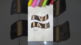 “N” With Neon Lights 😍✨💫shortsart shortvideo [upl. by Ecal322]