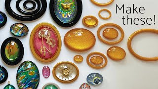 Make Oval Cabochons Frames Dishes  Best Mold Ever resin jewelry clay wax candy casting [upl. by Yhotmit]