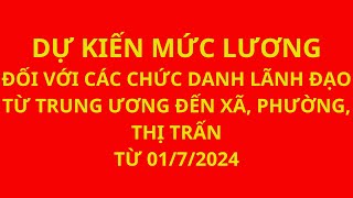 Mức lương dự kiến đối với các chức danh lãnh đạo và tương đương từ Trung ương đến xã phường tt [upl. by Rakabuba]