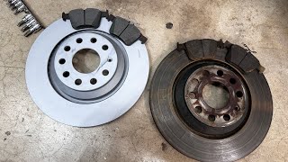 HOW TO REAR ROTORS AND PADS REPLACEMENT ON MK75 GOLF R [upl. by Jael]