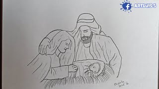 Cómo dibujar el NACIMIENTO Jesús Full  How to draw the Christmas Nativity [upl. by Othelia442]