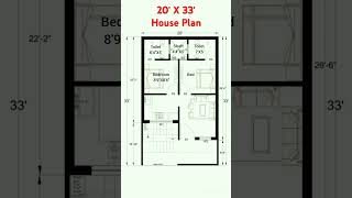 20 X 33 Small house Plan🏠 House Design viralshorts 2BHK House Plan [upl. by Cyndia]