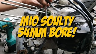 Yamaha Mio Soulty  Upgrade to 54mm bore [upl. by Einhapets]