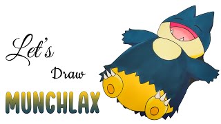 How to Draw Munchlax  Step by Step Art Tutorial  4K [upl. by Summer48]