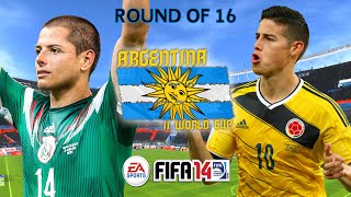 Mexico vs Colombia  FIFA14  Argentina 2nd World Cup Eight Finals [upl. by Nabe]