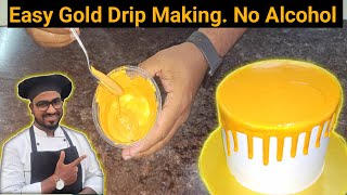 Gold Drip  Gold Drip Recipe  Gold Dripping Tutorial  Easy Gold Drip Recipe Metallic Gold Drip [upl. by Mainis]