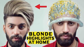 Hair Highlights with Blonde Hair Color at home  Streaks  Balayage  Hair dye Transformation [upl. by Sug]