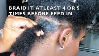 HOW TO GRIP AND BRAID  DIP LARGE KNOTLESS BOX BRAIDS TO REMOVE STIFFNESS [upl. by Neit]