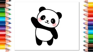 How To Draw Cute Panda Drawing Step by Step [upl. by Yreneh]