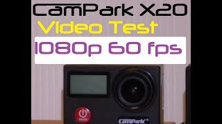 CamPark X20 AUDIO amp VIDEO TEST 1080p 60Fps on Sandisk Extreme [upl. by Emarej]