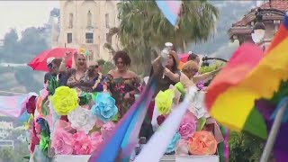 2023 LA Pride Parade rolls through Hollywood [upl. by Anircam92]