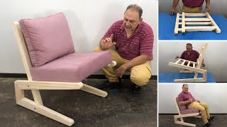 Sillón moderno de madera muy Bonito  Tutorial de Carpinteria [upl. by Knowling160]