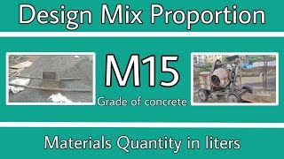 M15 grade of concrete  Design mix proportion of concrete  Volume batching [upl. by Nwahsauq]