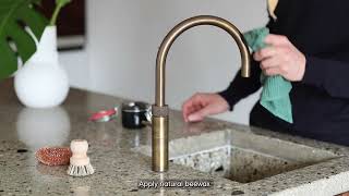 How to clean your Patinated Brass Quooker tap [upl. by Sprung934]