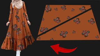 🔥WOW🪡Only 17 meter fabric 🧵 Stylish Trends Dresses Idea Cut and Sew in 10 Minutes 💃 [upl. by Attelliw602]