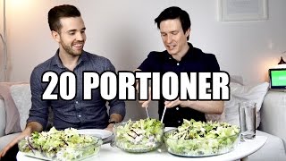 Vi Försöker Att Äta 20 Portioner Grekisk Sallad [upl. by Odnomra741]