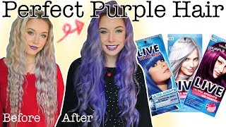 PERFECT PURPLE HAIR USING SCHWARZKOPF LIVE ULTRA BRIGHTS OR PASTEL  ELLIE KING [upl. by Drahsar]