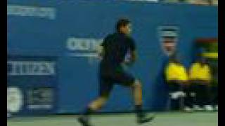 Roger Federer  Backhand Passing Shot CrossCourt [upl. by Yrokcaz]