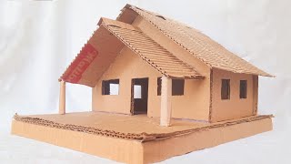 How to make simple cardboard House from cardboard  diy crafts  Cardboard ideas  Very simple craft [upl. by Aikyt513]