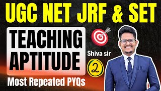 UGC NET SETJRF Paper 1  Teaching Aptitude Most Important PYQs by Shiva Sir ugcnet tsset [upl. by Shull]