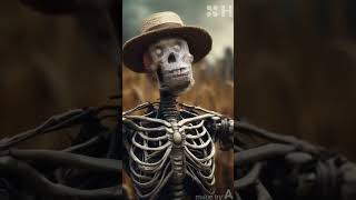 Skeleton with red pands head kpop remix skeleton halloween [upl. by Ellennoj]