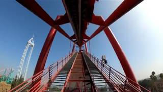 Silver Bullet Roller Coaster POV Knotts Berry Farm [upl. by Annaerb851]