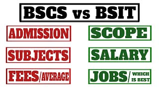 BSCS vs BSIT  Which is better bscs or bsit  VS SERIES [upl. by Imled]