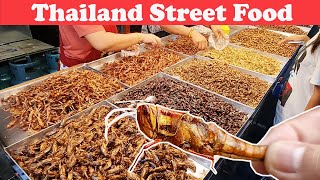 Exotic Thai Street Food Fried Insects Taste Test of the bugs grasshopper cricket Shorts [upl. by Samau]