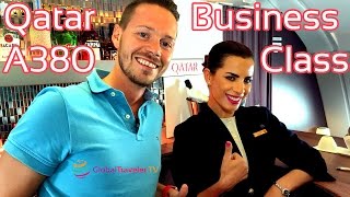 Qatar Business Class A380 Erfahrung Bericht Review Deutsch  YourTravelTV [upl. by Aneerhs]