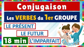 Conjugaison des verbes du premier groupe  Présent Futur et Imparfait de lIndicatif [upl. by Terrie255]