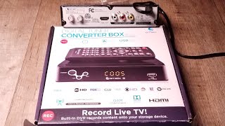 HOW TO SETUP A HD DIGITAL TUNER CONVERTER BOX WITH HDMI OUTPUT REVIEW  Record Live TV [upl. by Mello]