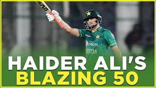 Haider Alis Blazing 50  Pakistan vs West Indies  1st T20I 2021  PCB  MK1L [upl. by Eceerahs]