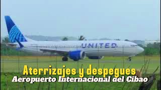 aeropuerto internacional del Cibao por la mañana aterrizajes y despegues [upl. by Constancy]