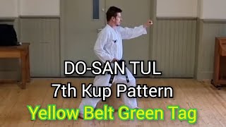 DOSAN  ITF TaekwonDo  7th Kup Pattern Yellow Belt Green Tag [upl. by Cailean711]