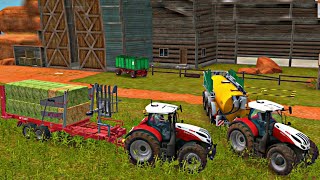 JOHN DEERE vs FENDT vs CLAAS vs CASE vs DEUTZ TRACTORS GRASS BALES BATTLE  Farming Simulator 22 [upl. by Santiago]